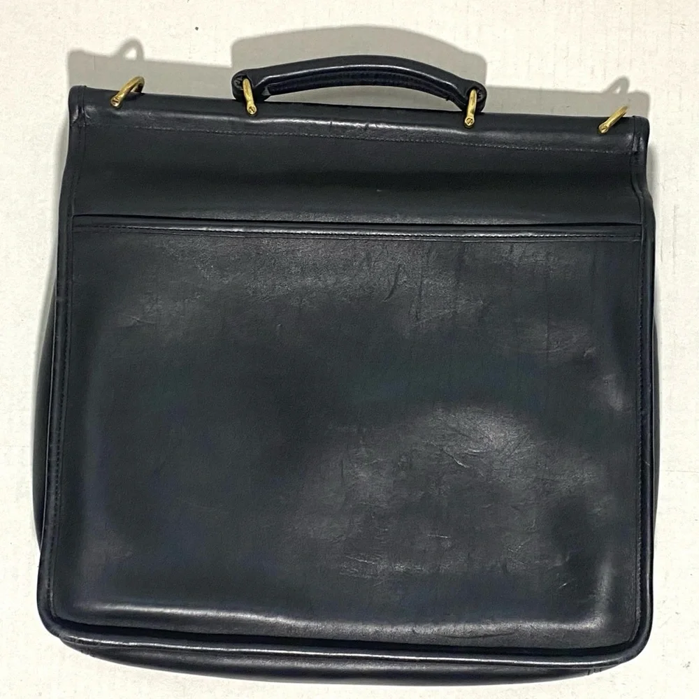 Vintage Coach Black Leather Briefcase Laptop Bag #d8c-5299 - Picture 2 of 5